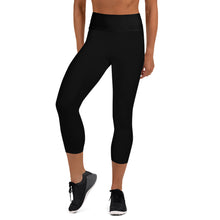 Load image into Gallery viewer, Black on Black Yoga Capri Leggings