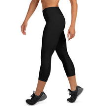 Load image into Gallery viewer, Black on Black Yoga Capri Leggings