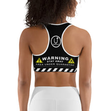 Load image into Gallery viewer, Covid-19 Hazard Black Sports bra
