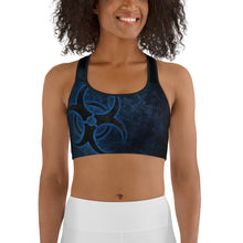Load image into Gallery viewer, Hazard Blue Sports bra