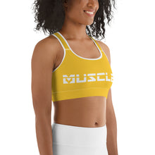 Load image into Gallery viewer, Varsity Yellow Sports bra