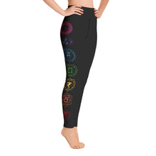 Load image into Gallery viewer, chakras Black Yoga Leggings