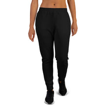 Load image into Gallery viewer, Black Women's white stripe Joggers