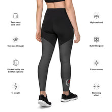 Load image into Gallery viewer, Matte Black Sports Leggings Greek Logo