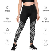 Load image into Gallery viewer, Grey Pattern Sports Leggings