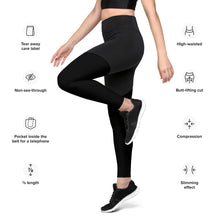 Load image into Gallery viewer, Black Sports Leggings Classic