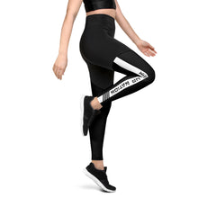 Load image into Gallery viewer, White Stripe Sports Leggings
