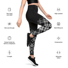 Load image into Gallery viewer, Grey Pattern Sports Leggings