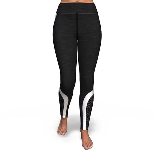 Black Grid Muscle Up Yoga Leggings