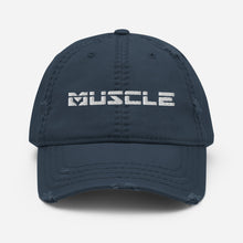 Load image into Gallery viewer, Muscle Tag Distressed Dad Hat
