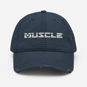 Muscle Tag Distressed Dad Hat