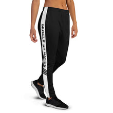 Load image into Gallery viewer, Black Women&#39;s white stripe Joggers