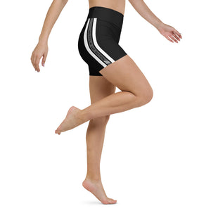 Tri-Color Black Muscle Up Yoga Shorts