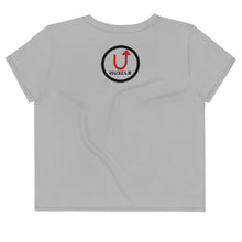 Load image into Gallery viewer, Gray Muscle Tag Crop Tee