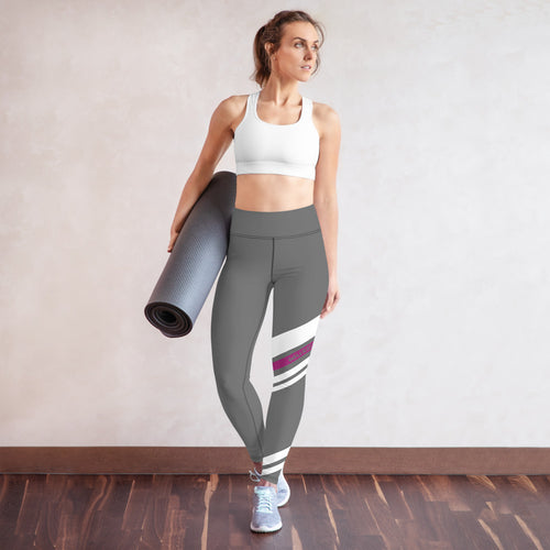 MUN Violet stripe Yoga Leggings