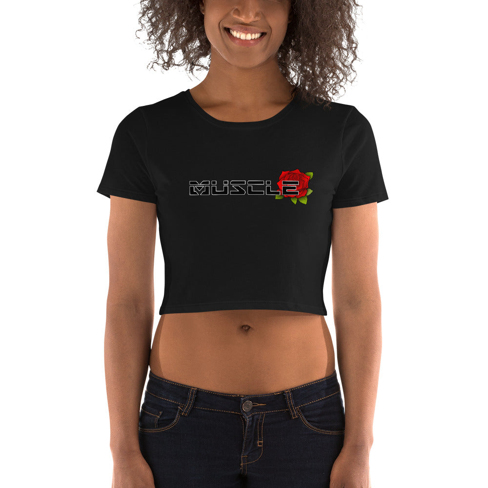 Women’s Muscle Up Rose Crop Tee