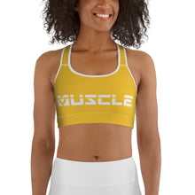 Load image into Gallery viewer, Varsity Yellow Sports bra