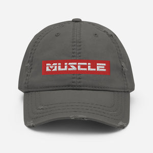 MuscleUp Tag Distressed Dad Hat