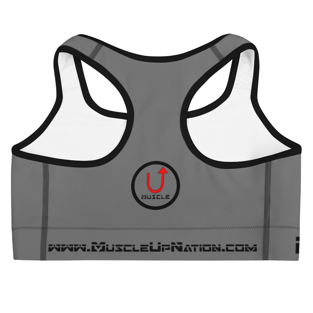 MuscleUp Nation Gray Sports bra
