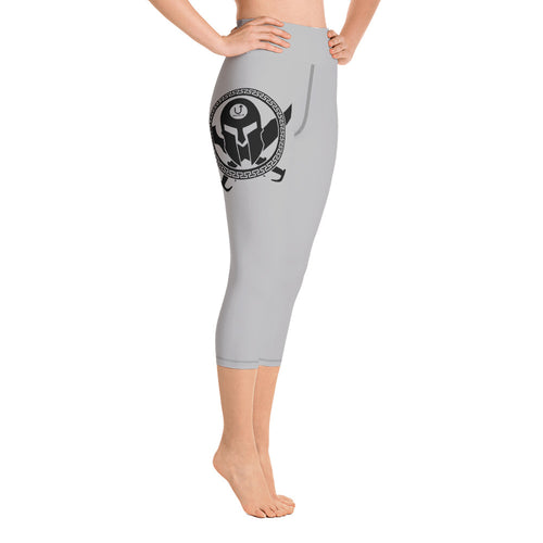 Spartan Warrior Gray Yoga Capri Leggings
