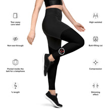 Load image into Gallery viewer, Black Sports Leggings Classic